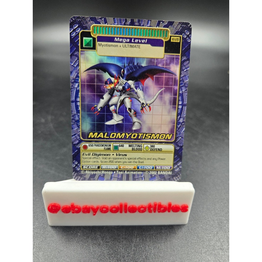 2002 Bandai Digimon MaloMyotismon ST-170 Mega Level Digi-Battle Trading Card